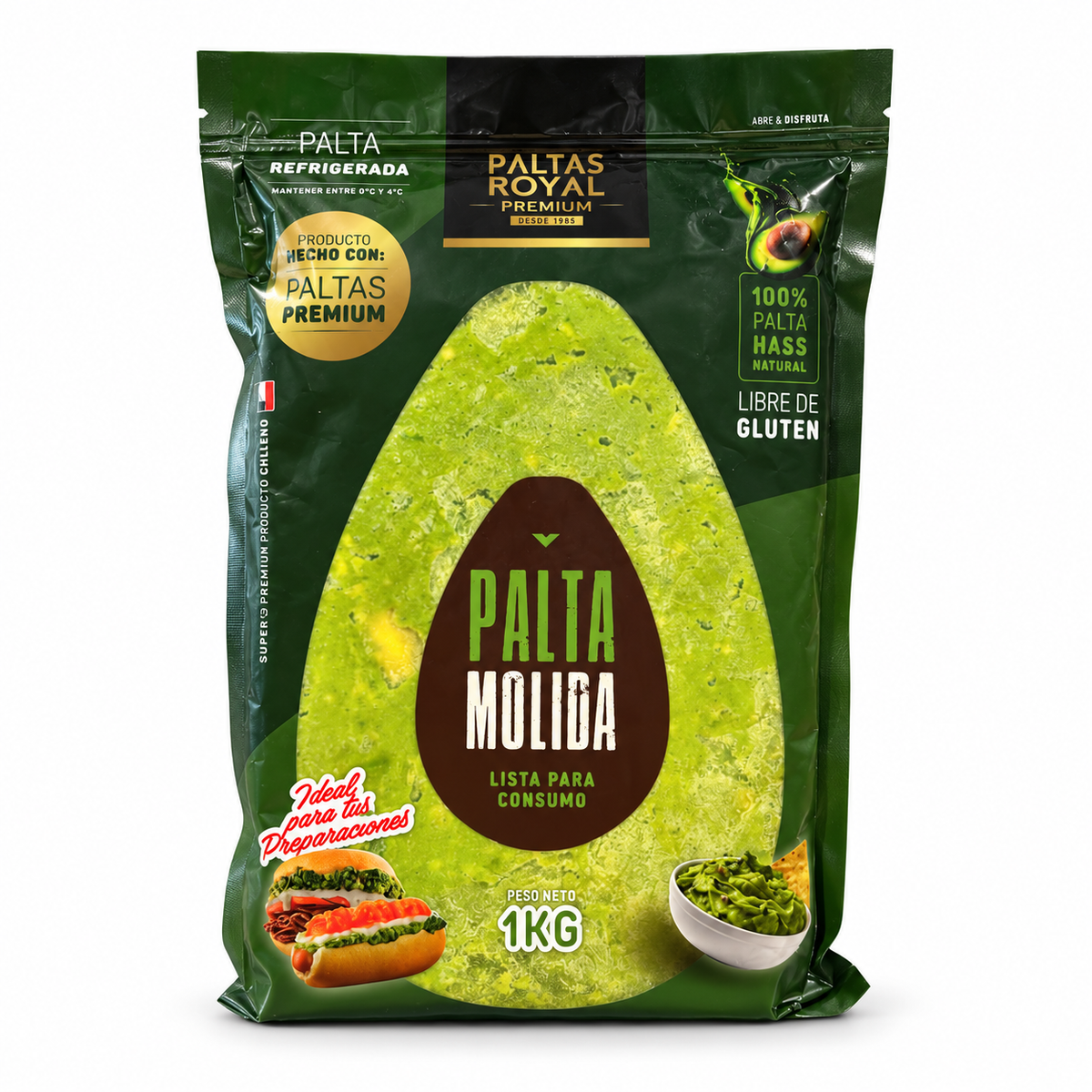 Puré de palta Molito refrigerado en formato de 1 kg